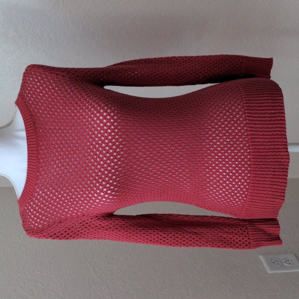 Loft Outlet petite XXS coral crochet sweater